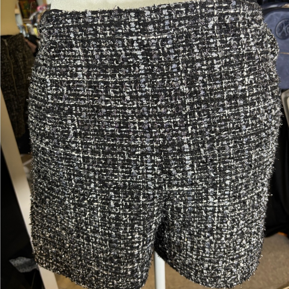 Express Black and White Tweed Mini Skirt - Picture 5 of 7